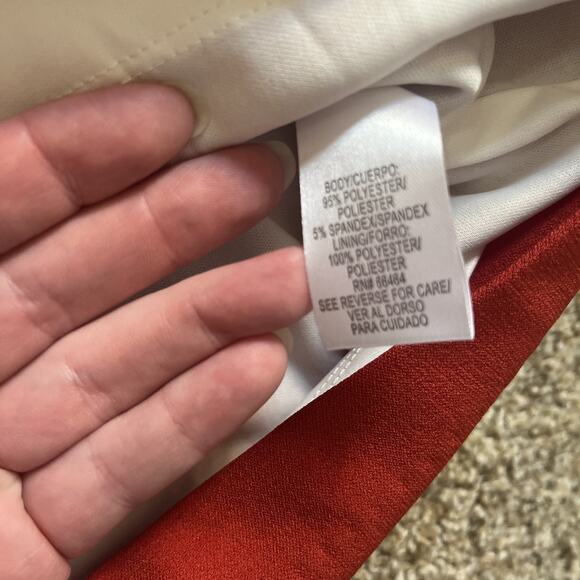 Studio One Dress Ivory/Black/Burnt Sienna Sleeveless Size 12 - Picture 5 of 11